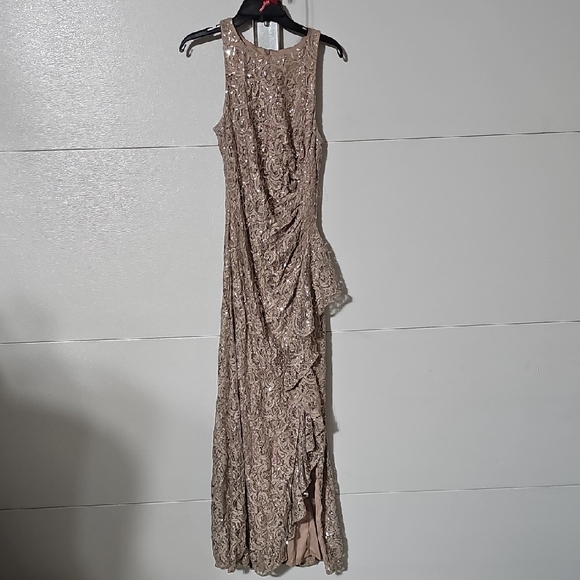 Alex Evenings Dresses & Skirts - Alex Evenings Taupe Sequin Lace Maxi Dress